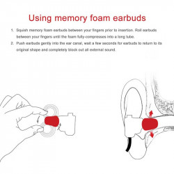 1 Pair Original Memory Foam Ear Pads Tips Noise Isolating Earbud Comfortable Earpad for Earphones - astrosoar details 2